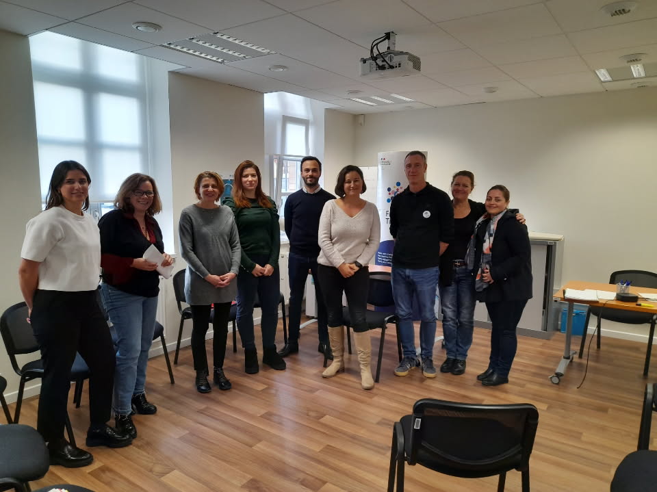 Photo de groupe lors du jobdating de l'EA Duoday 2025